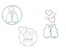 Stickdatei - Hasenpaar Doodle